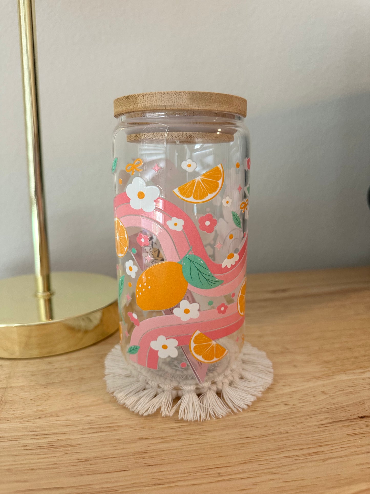 Glass Cute Lemons Cup (RTS)