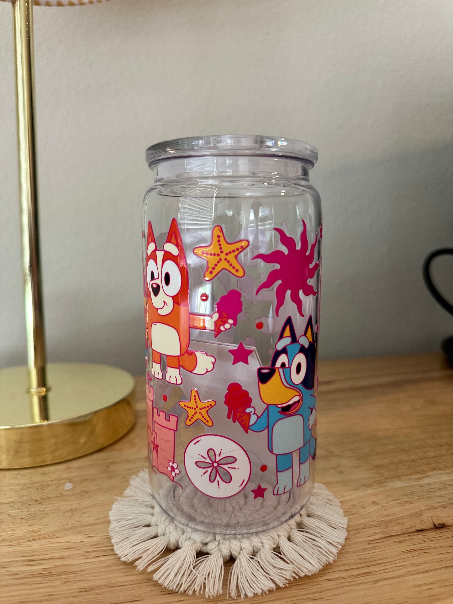 Plastic Beachy Bluey Cup (RTS)