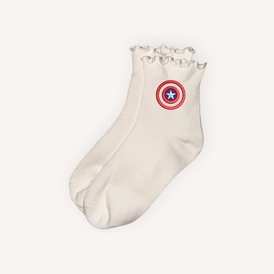 Super Hero Ruffle Ankle Socks