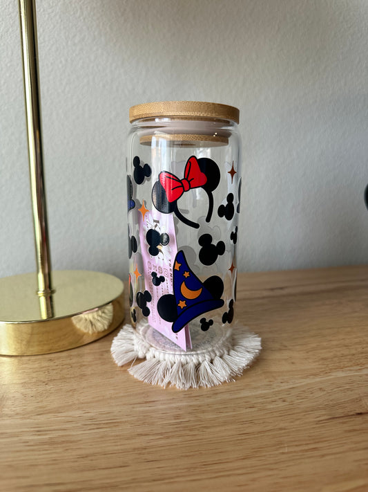 Glass Mickey and Minnie Ears Cup (RTS)