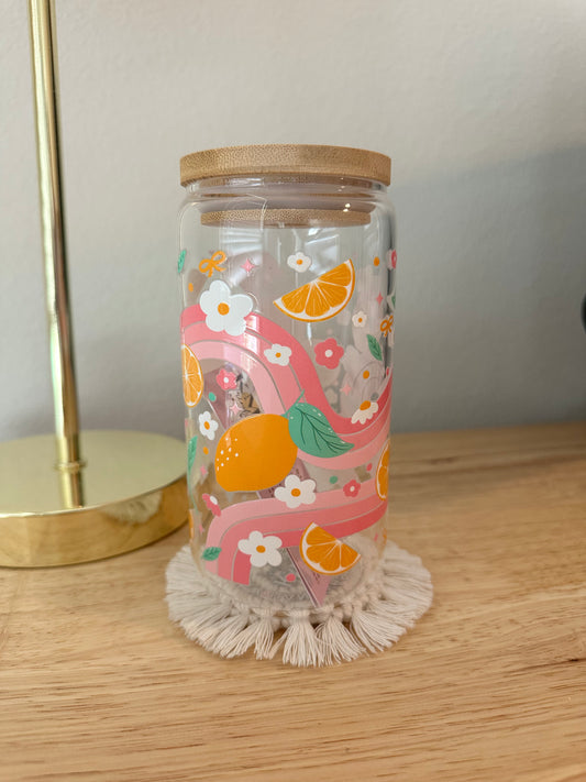 Glass Cute Lemons Cup (RTS)