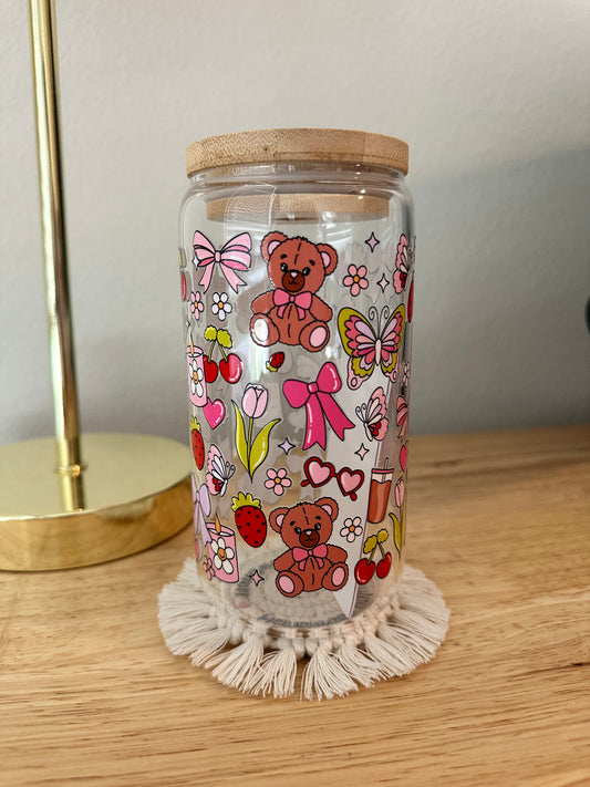 Glass Cute Bears Cup (RTS)