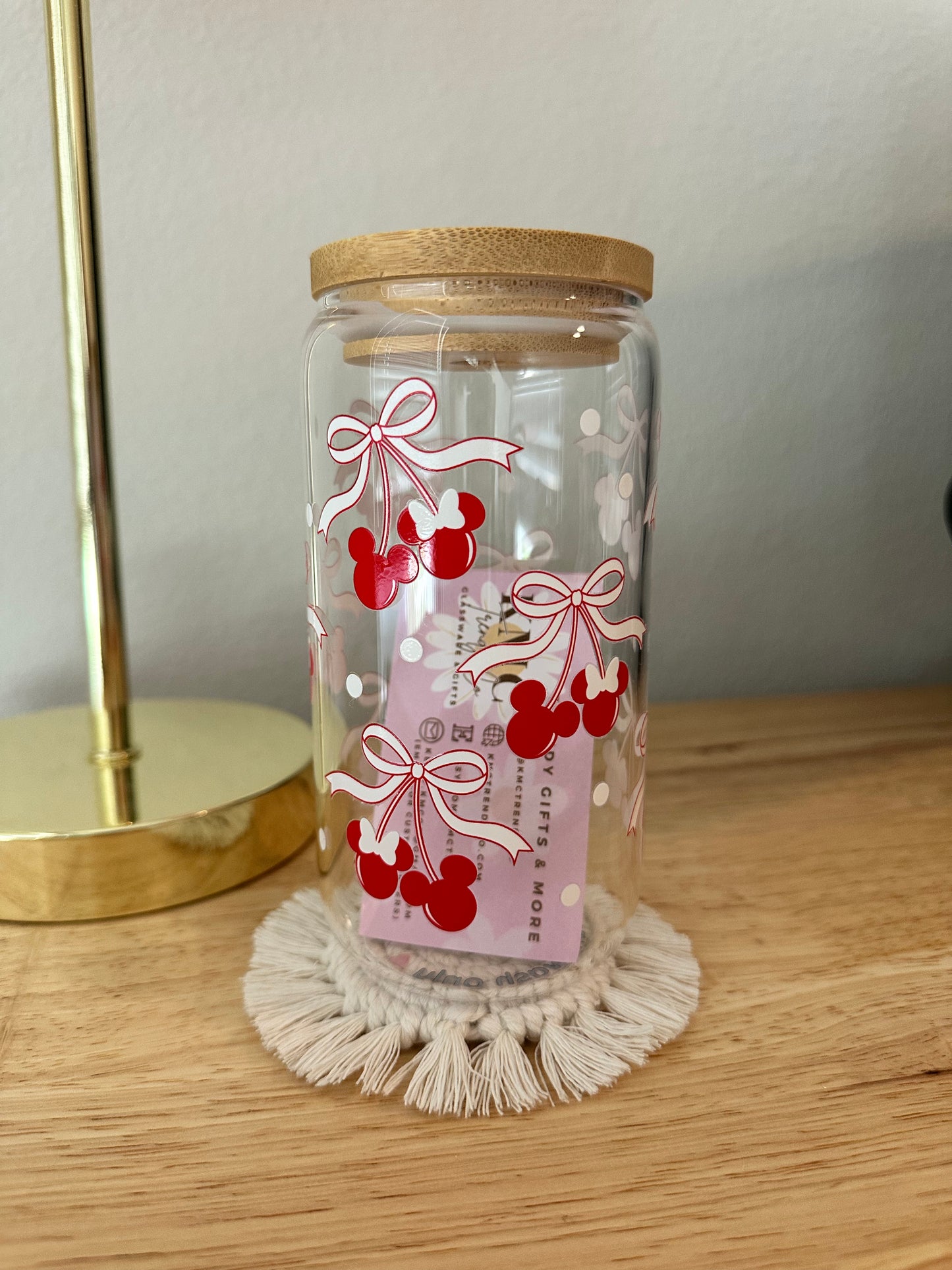 Glass Mickey Cherries Cup (RTS)