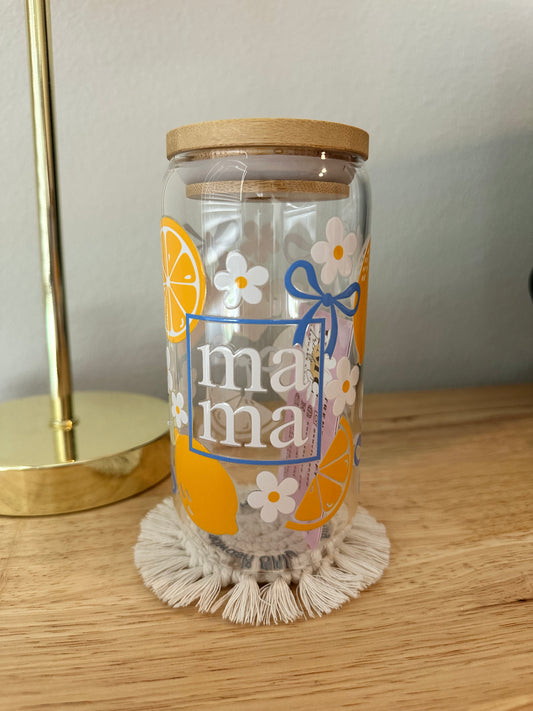 Glass Mama Lemons Cup (RTS)