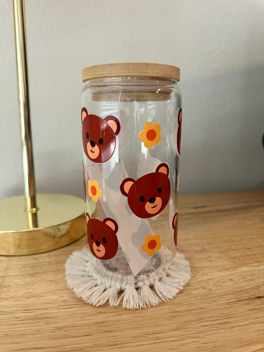 Glass Cute Bears Cup (RTS)