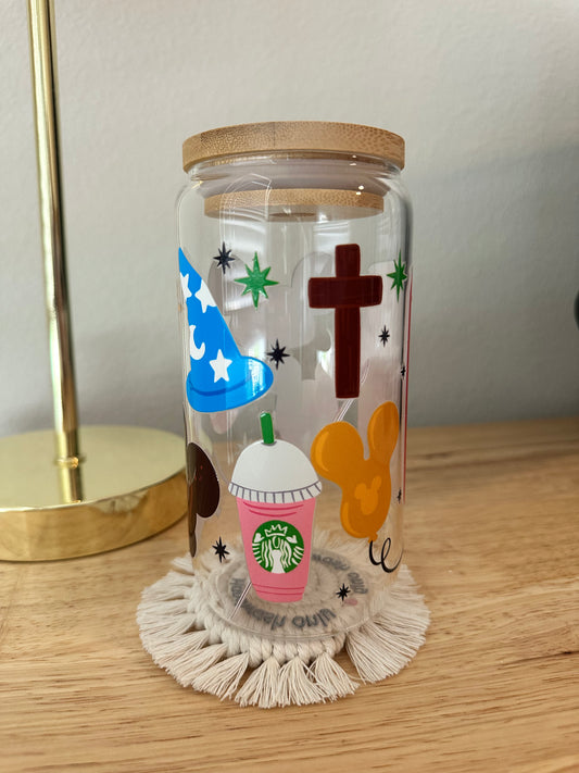 Glass Cute Disney Icons Cup (RTS)