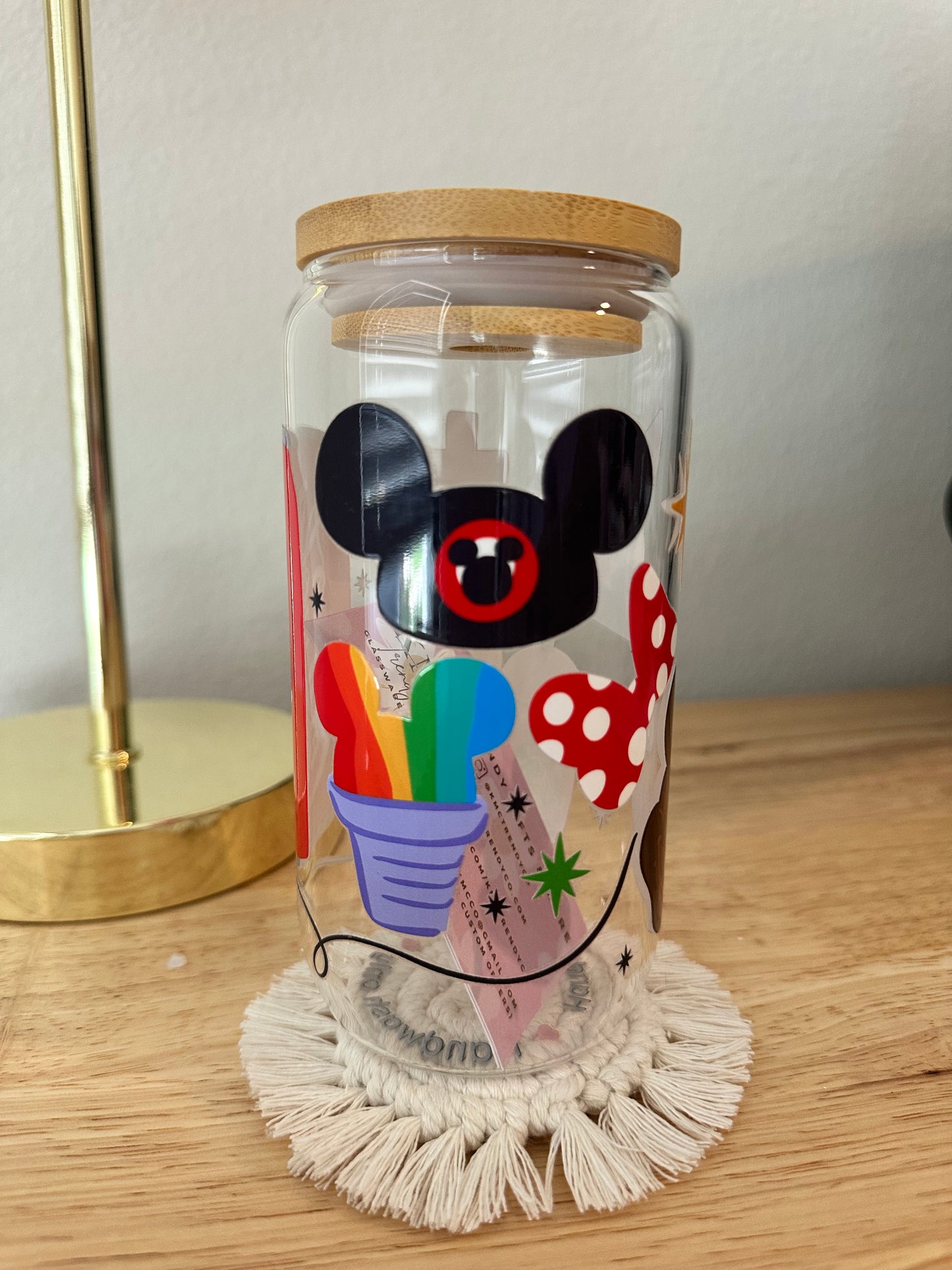 Glass Cute Disney Icons Cup (RTS)