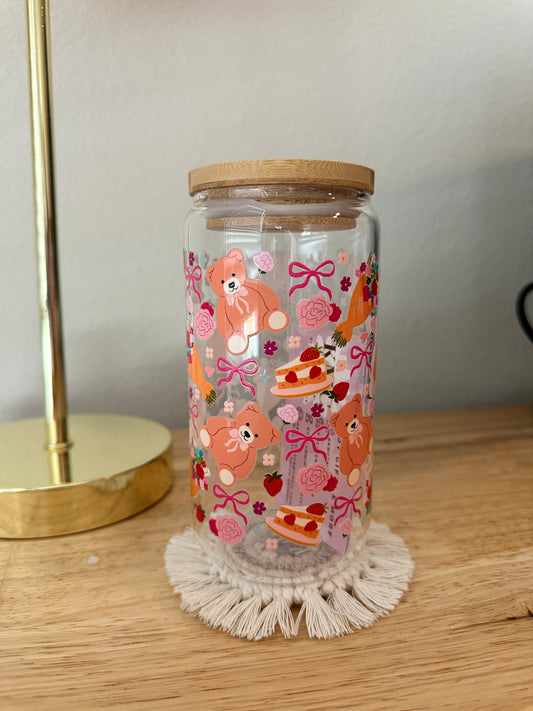 Glass Cutesy Bears Cup (RTS)