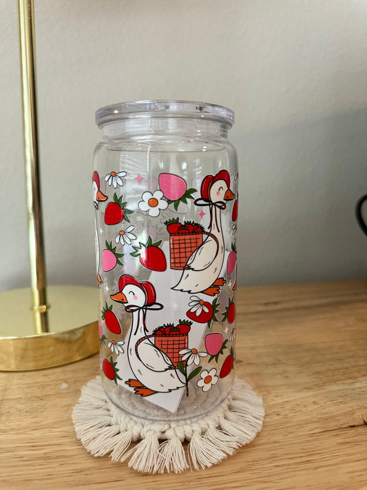 Plastic Strawberry Geese Cup (RTS)
