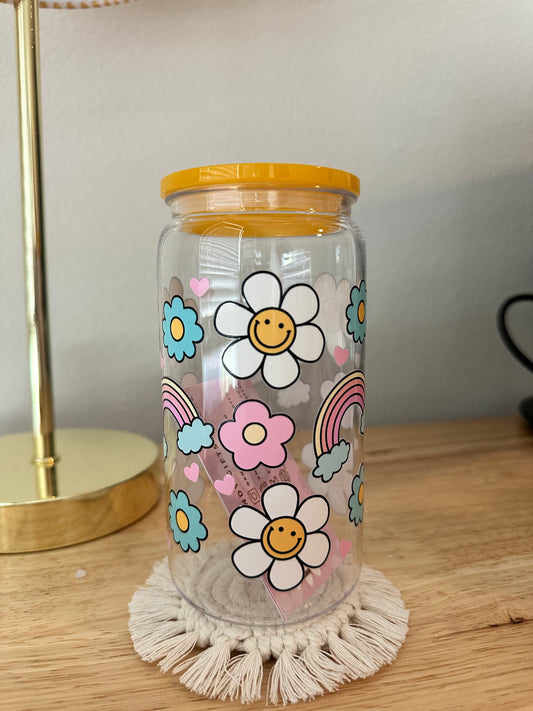 Plastic Flower Rainbows Cup (RTS)