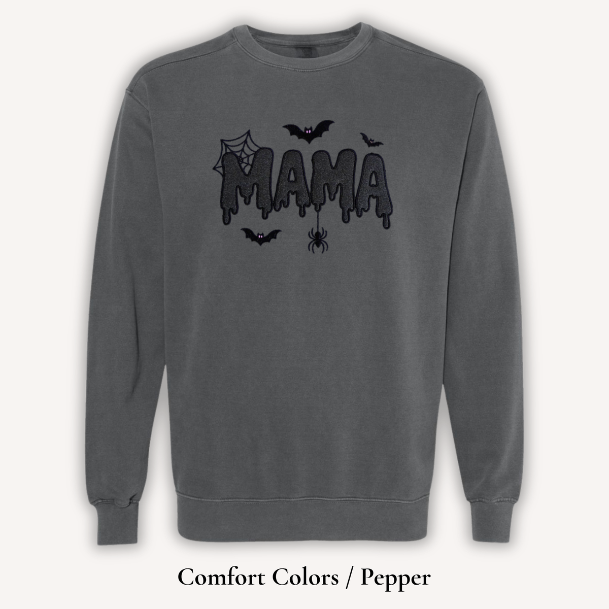 Mama Spooky Glitter Applique Sweatshirt