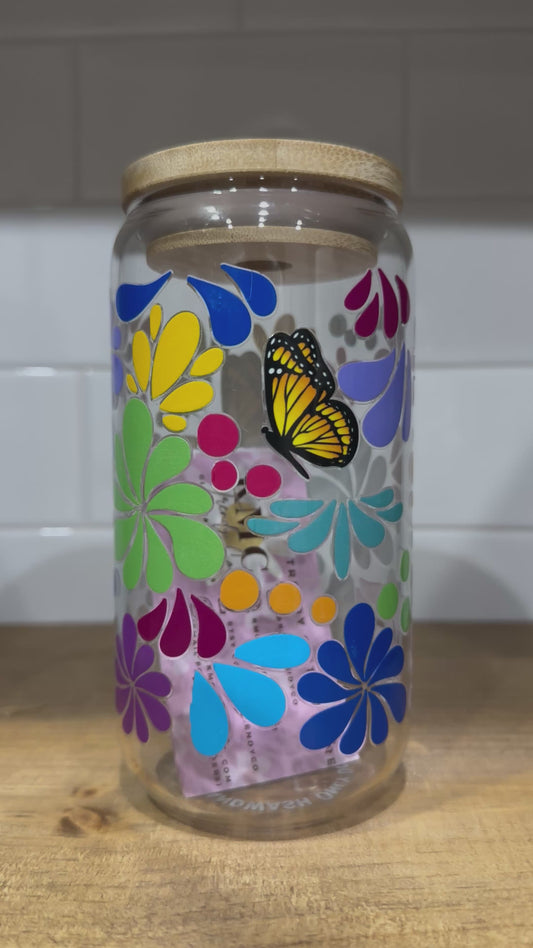 Colorful Butterflies Glass