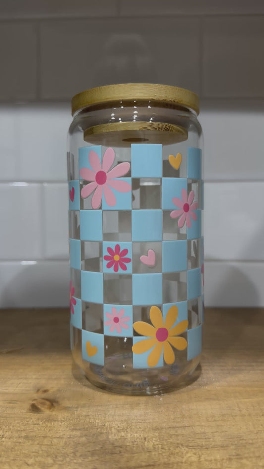 Girly Checkers Glass