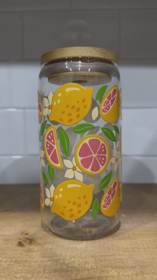 Pink Lemons Glass